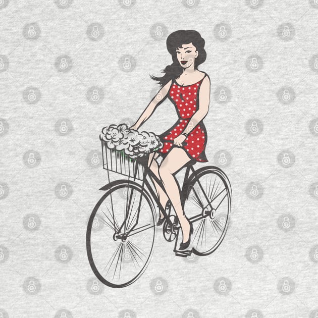 Girl on a bicycle by devaleta